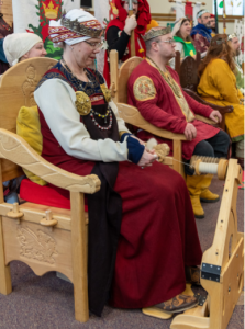 Her Highness Katalena, His Highness Ivan and TheirMajesties in Court at the Tournament of the Arts. Photo by Master Philip the Pilgrim (Phillip Reed).